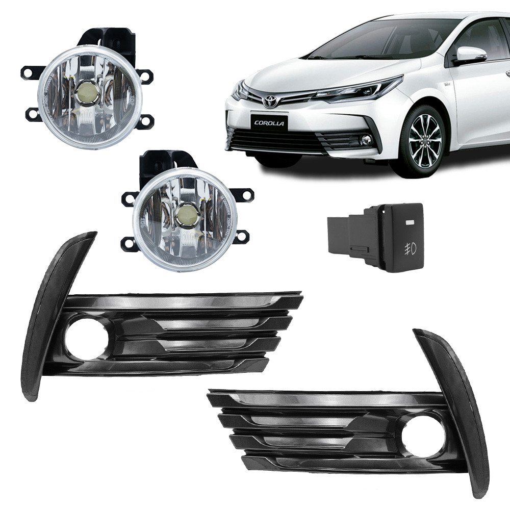 Kit Farol Milha Corolla 2017 18 2019 Botão Modelo Original