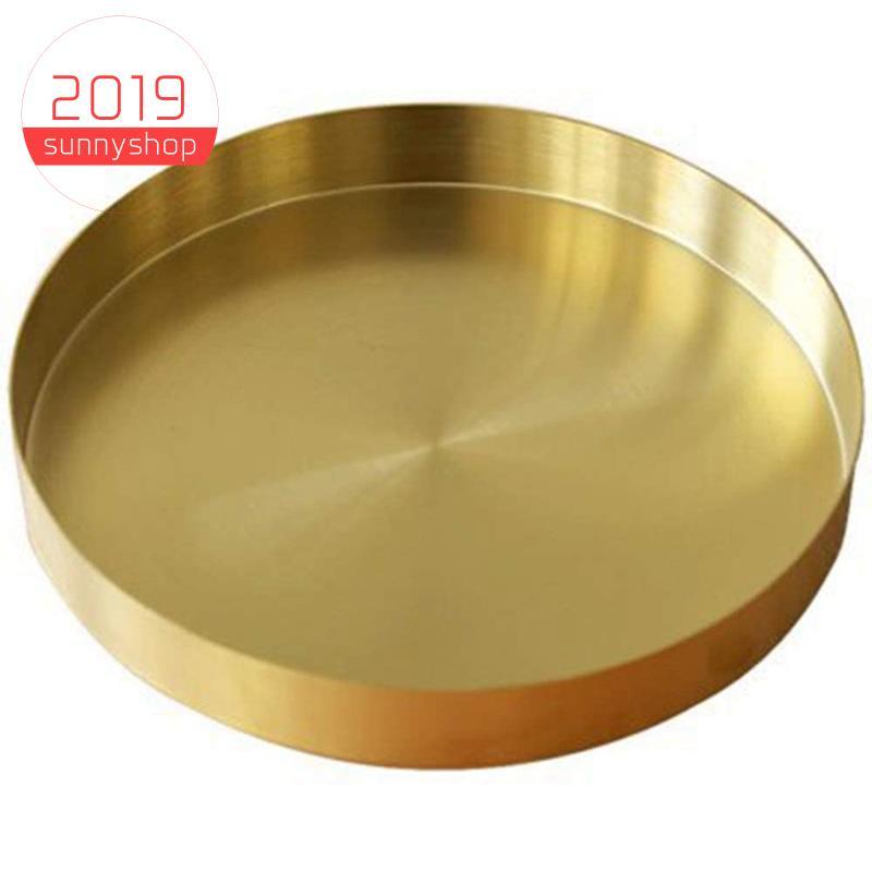 [Bestseller S] Bandeja Redonda De Ouro , Decorativa De Metal Organizador De Maquiagem Para Vaidade , Banheiro , Vestido 