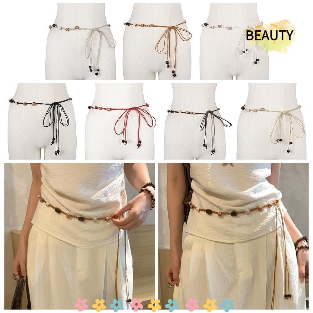 BEAUTYHOMEBR Corda De Cintura  , Estilo Étnico Cinto Boêmio Tecido À Mão Design De Contas Leve E De Vestido