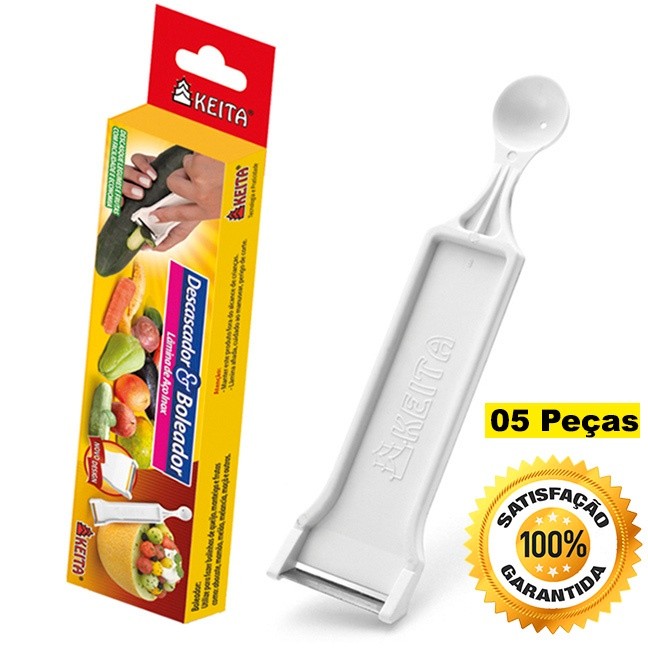 05 Descascador Boleador Plástico Lamina Inox Batata Legumes =Keita