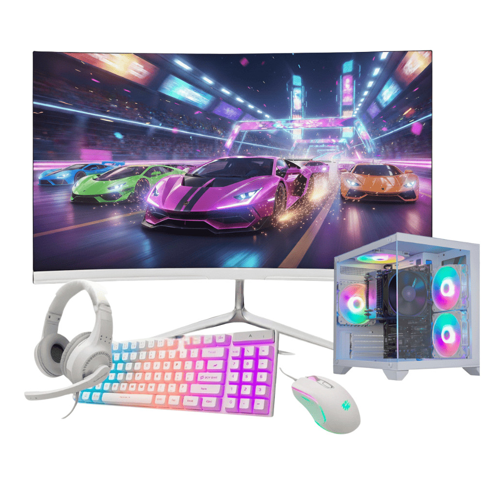 Computador Pc Gamer Intel i7 6ª 16gb Ram Ssd 1tb Rx 6500xt Monitor 23" Curvo