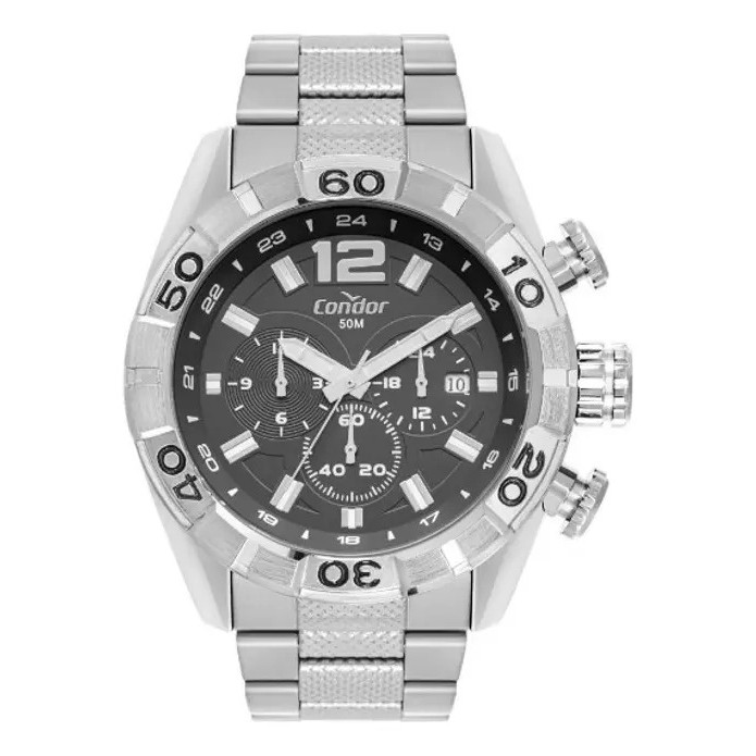 Relógio Condor Masculino Civic Prata Covd33aus/4p Oferta Prateado Preto