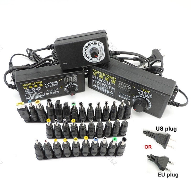 Ajustável AC Para DC 3V 12V 24V 15v 9V-24V Adaptador Universal Fonte De Alimentação Regulada Por Tensão Adatpor 1A 2A 3A