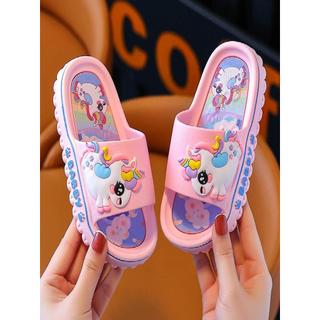 Crianças chinelos de verão meninas dos desenhos animados bonito interior fundo macio antiderrapante banheiro bebê menino