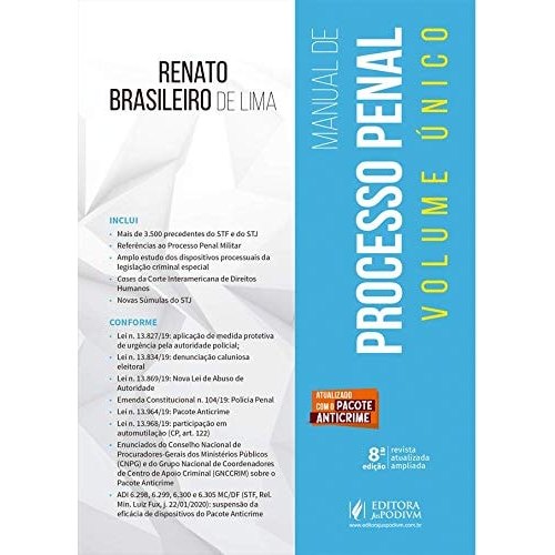 Manual De Processo Penal volume unico de Renato Brasileiro De Lima 7984405