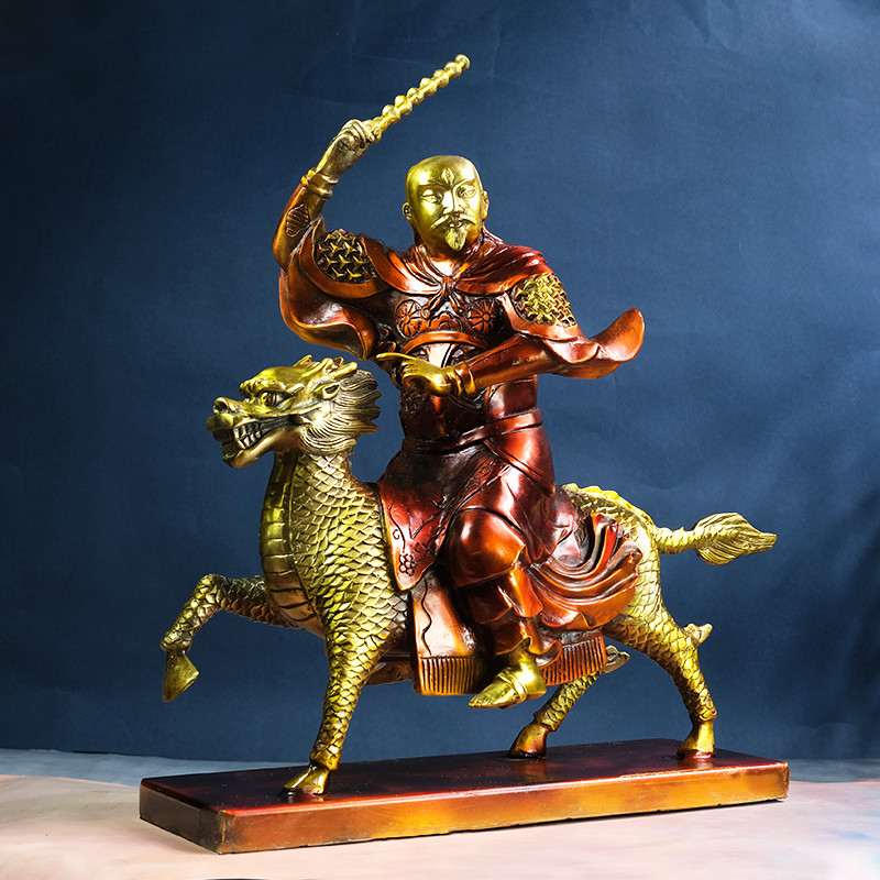 Jiutian Yingyuan trovão som geralizado deus estátua Bronze artesanato cobre puro pintado trovão diário trovão deus forne