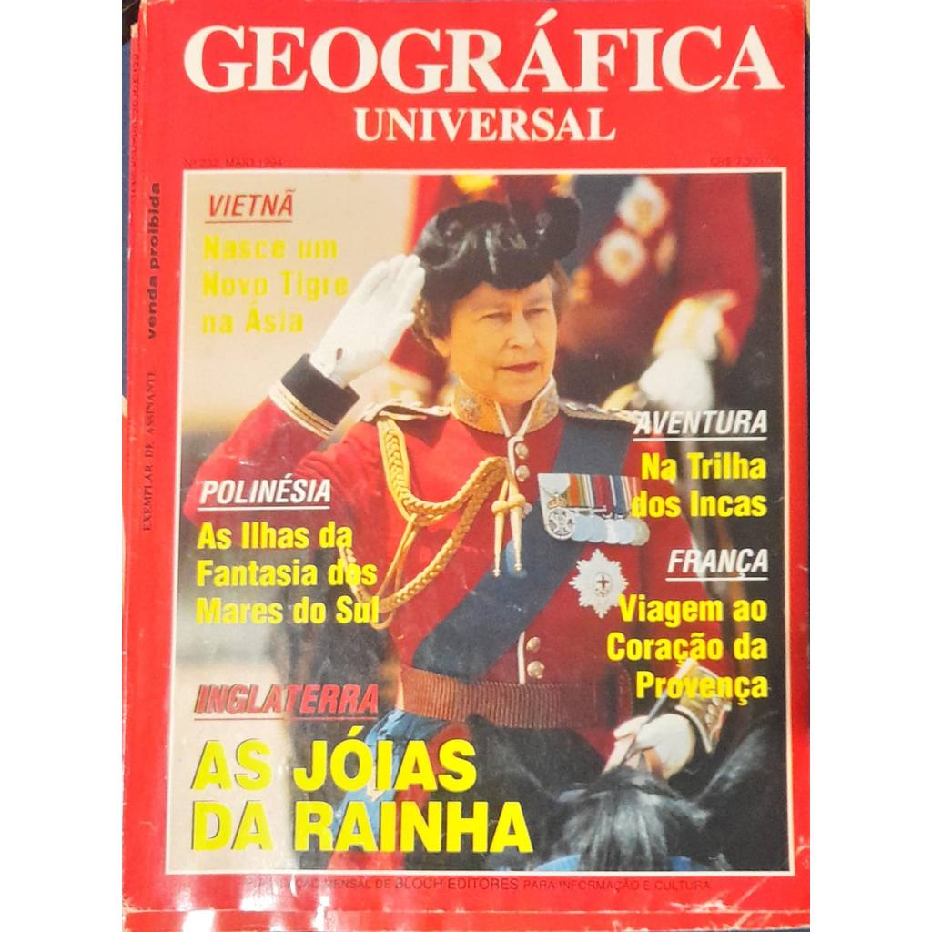 Revista Geográfica Universal nª 232 Maio 1994 As Jornadas da Rainha de Bloch