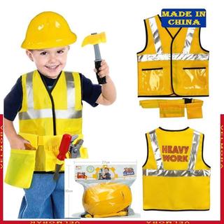 VEl 2 3Pc Trajes Trabalhador Para Meninos Criança Vestir Roupas Construtor Carreira Roupa Fingir Role P