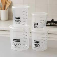Kit 4 Potes Plástico Vasilhas Conserva Arroz Feijão Comida Recipiente  Cozinha Tampa Vedação Achadinhos Shopee