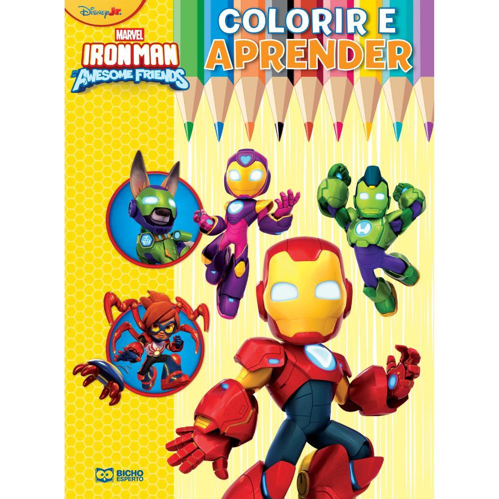 Livro Colorir e Aprender Homem de Ferro Infantil