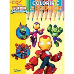 Livro Colorir e Aprender Homem de Ferro Infantil
