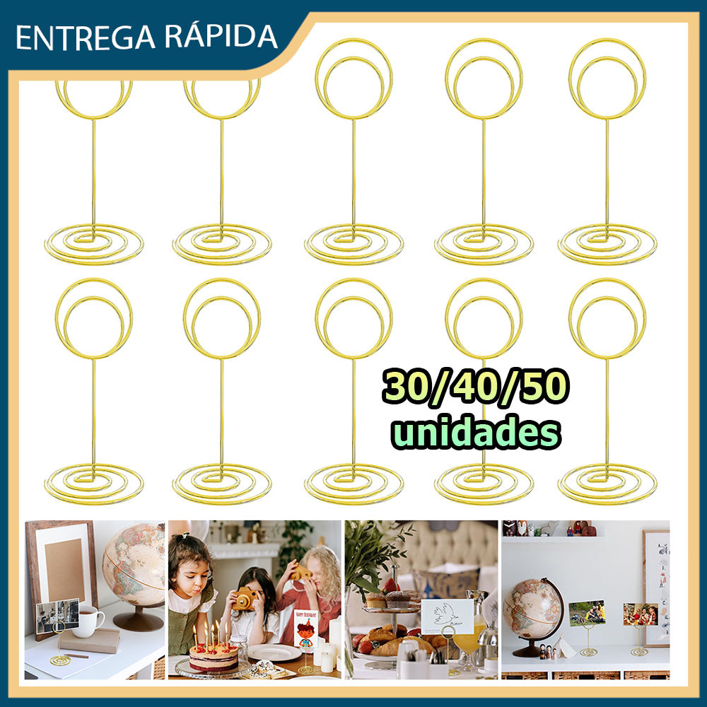 30/40/50 Porta-números de mesa porta-cartões de lugar porta-retratos porta-cartões de mesa para casamentos e aniversário