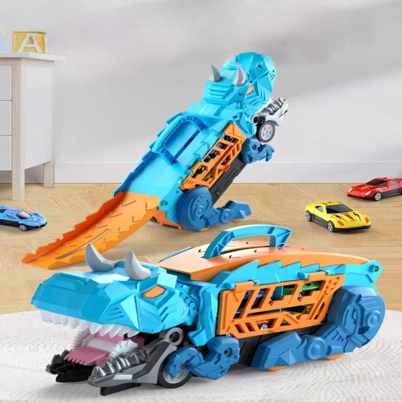 Kit Dinossauro Transformável com Caminhão e Veículos | Brinquedo Infantil Presente Criativo Divertido