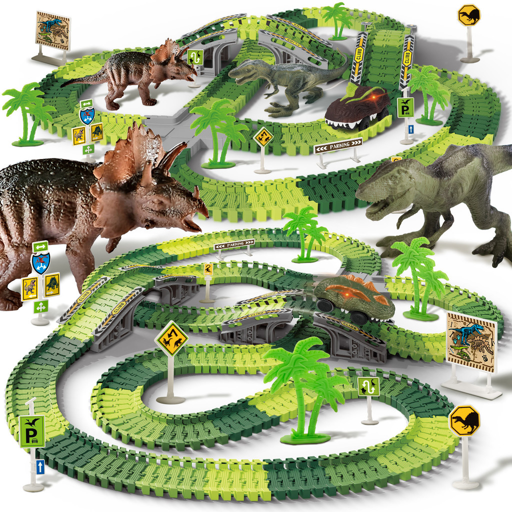 Novo produto dinossauro trilho elétrico carro brinquedo infantil Panshan estrada cidade engenharia Thomas trem