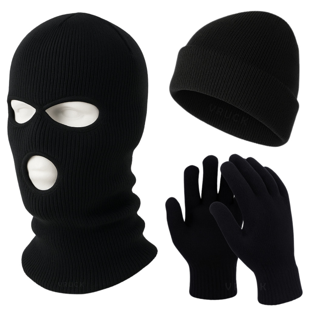 Balaclava Luva Touca Ninja Máscara Motoqueiro Lã Térmica Unissex frio Intenso Masculino Feminino