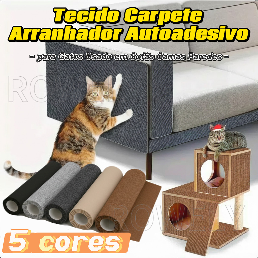 Tapete Arranhador Adesivo para Gatos: Proteja Móveis, Sofás e Paredes Resistente e Cortável
