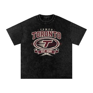 Camiseta Oversized Masculina Feminina Estampada Toronto Tempo Streetwear Casual Retro Basquete Vintage