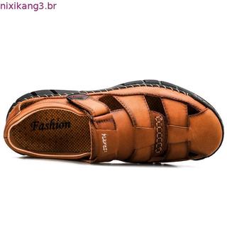 Sapatos masculinos sandálias Toe-coberto sandálias sapatos de praia sandálias planas confortáveis sapatos de cnhada a