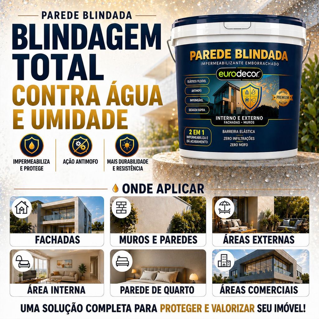 Super Tinta Emborrachada 3.6KG ou 1KG Barreira Elástica Zero Infiltrações Parede Blindada — imagem 2 de 2