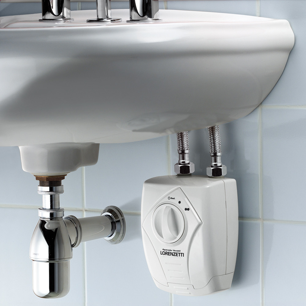 Aquecedor Elétrico Versátil 220V 5500W Lorenzetti Água Quente Pia Torneira Lavatório Salão Cozinha Controle Temperatura