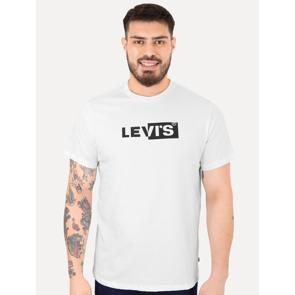 Camiseta Levis Original Masculina Original Inverse Logo Branca