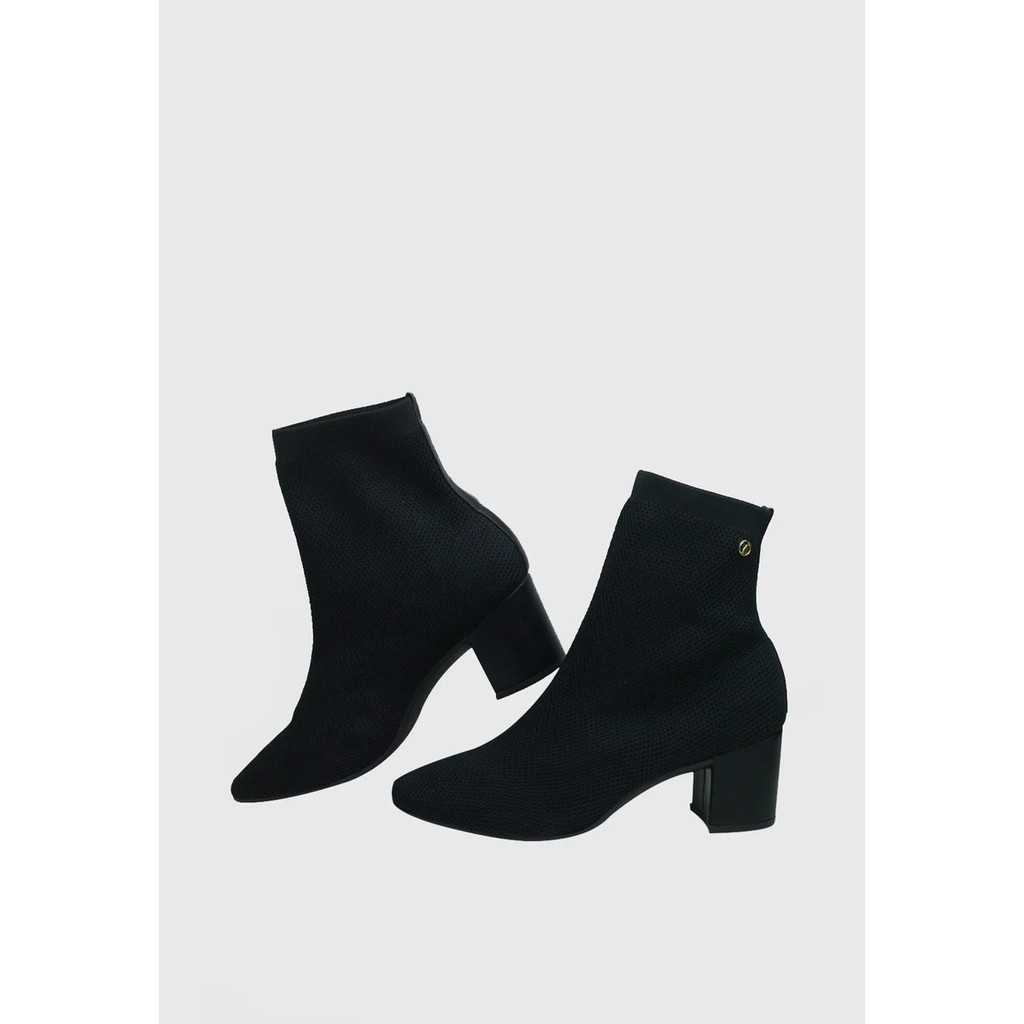 Bota Via Uno Cano Curto Salto Grosso Knit 172061