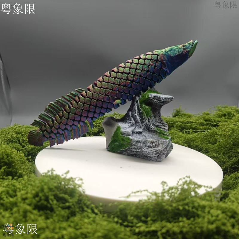 Português: Pirarucu 3D Print Articulado - Estátua de Peixe Exótico - Decoração de Escritório