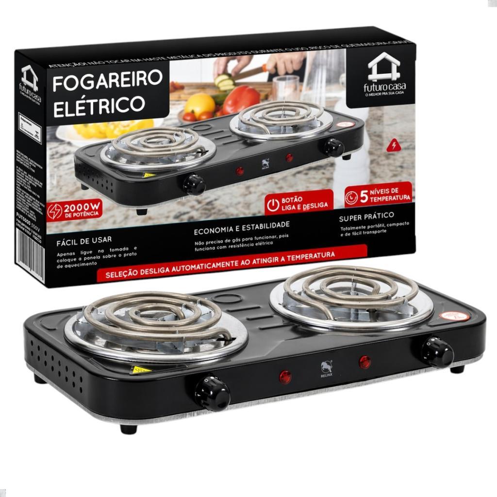 Fogareiro Elétrico Serpentina 2 Bocas 2000w Portátil 127V