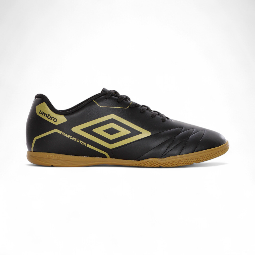 Chuteira Umbro Futsal Manchester Preto e Dourado - Masculino