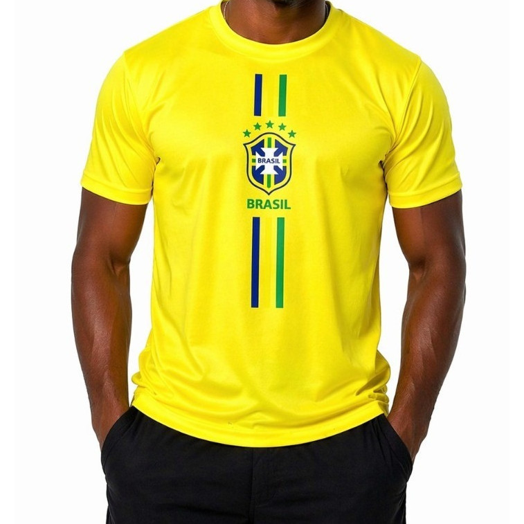 Camisa Brasil Masculina Adulto Homem Tamanho P M G GG
