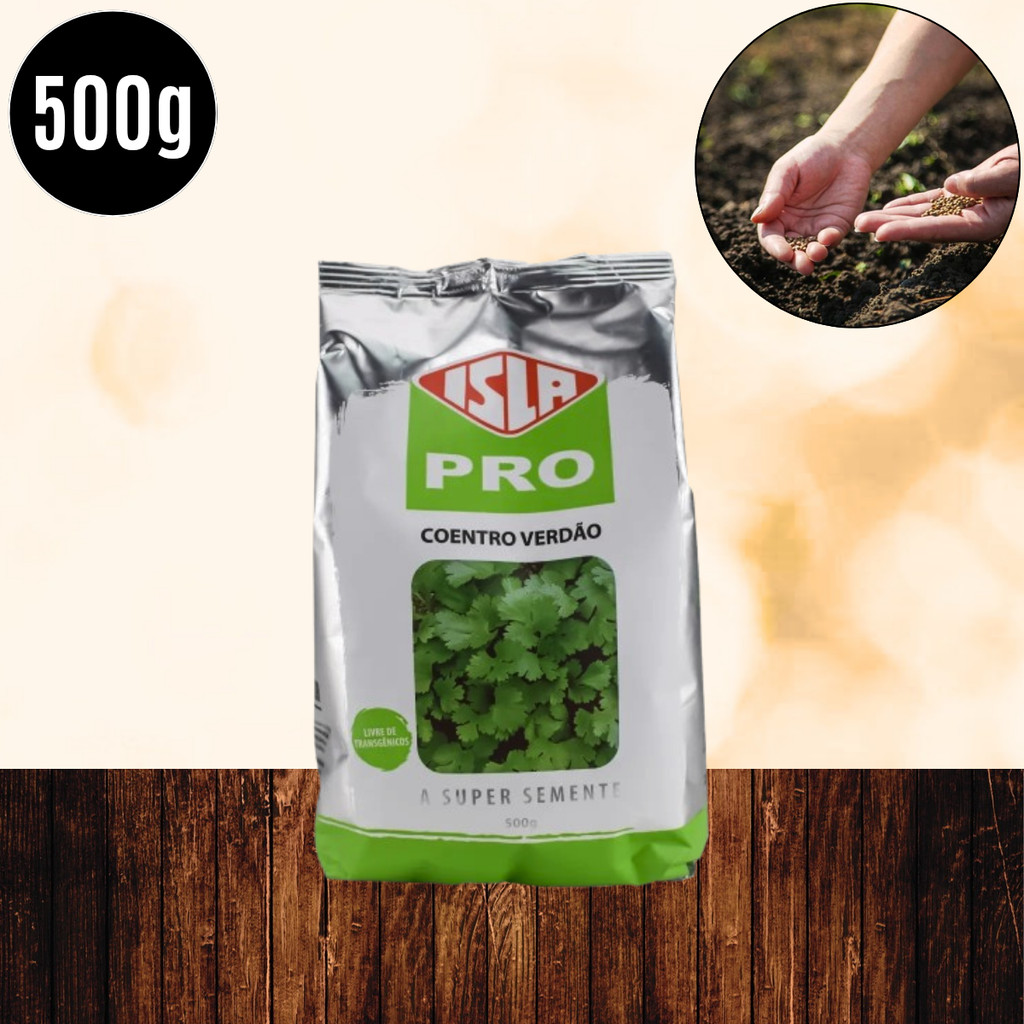 Sementes de Coentro 500g hortaliça alta qualidade e rendimento super Aromático - ISLA