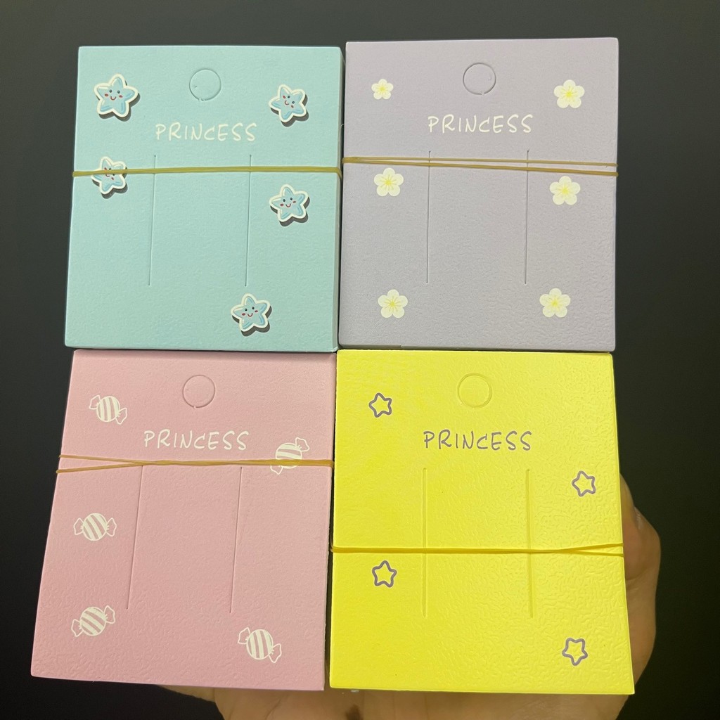 Cem peças cor doce princesa grampos de cabelo cartão de embalagem tenda de papel acessórios para cabelo cartão de etique