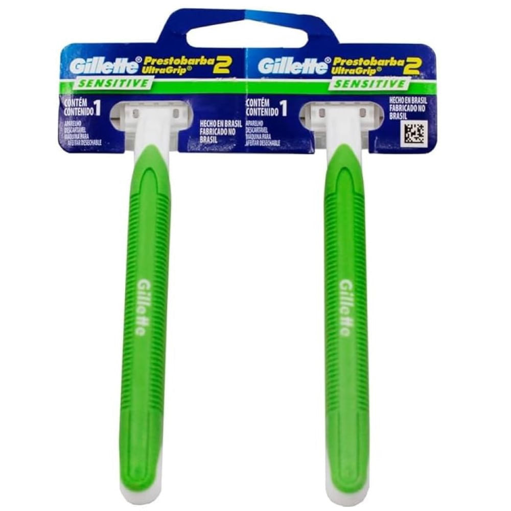 Aparelho Barbear Gillette Prestobarba2 Ultragrip Sensitive Cabeça Móvel 2 Unidades