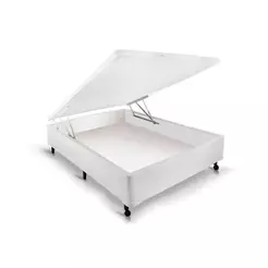 Cama Box Baú Viúva Courano White New (128x188x35) - Castor