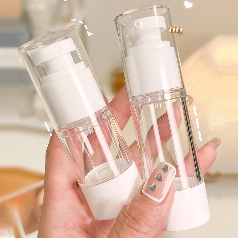 Frascos Recarregáveis 30ml Para Perfume – Airless Transparente Com Válvula Pump/ Portátil Para Viagem e Uso Diário