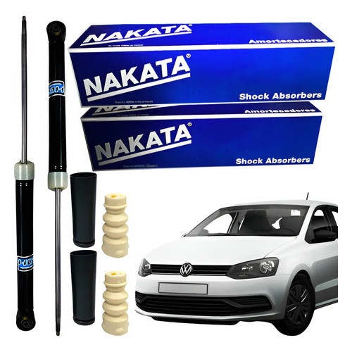 Par Amortecedor Traseiro Nakata + Kit Batente Para Vw Fox