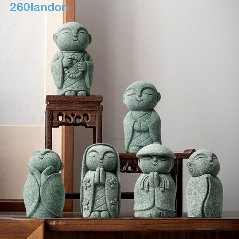 Estátua De Buda LANDON , Estatueta De Pequenos Monges Em Miniatura Feita À Mão , Ornamento De Jardim Zen Fofo E Requinta