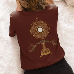 Camiseta Moda Feminina Cristã Católica Santíssimo Sacramento T-shirt 100% Algodão Premium Basica