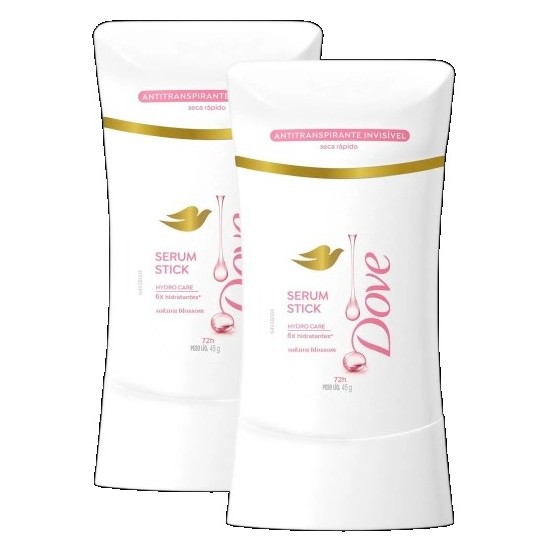 kit 2 Desodorante Antitranspirante Dove Sérum Stick Sakura Blossom 45g
