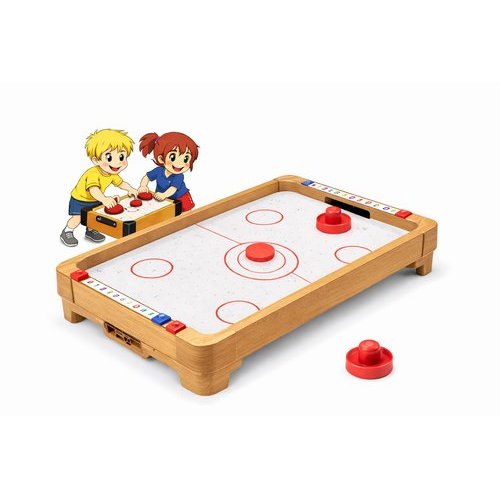 Mini Hockey Mesa Infantil Jogo Competitivo Air Game Ventilador Eletrico