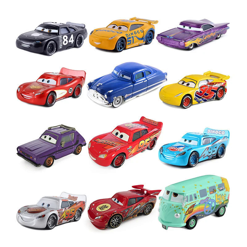 Modelos de carros de anime: Doc Hudson, Ramon, Lightning McQueen, Phil Moul, brinquedo de metal em forma de carro de cor