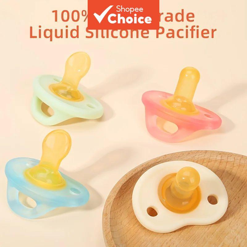  Chupeta Colorida para Bebê 1/2-Pacote | Chupeta Livre de BPA, Mamilo Redondo de Silicone Macio Curva Confortavelmente