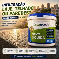 Manta Líquida 18kg 12kg ou 10kg Emborrachada Impermeabilizante Eurodecor