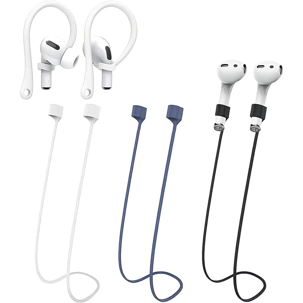 Magnetic Anti-Lost Straps for AirPods, Colorful Soft Silicone Sports Lanyard, Ear Hooks and Neck Rope Cord for AirPod, W