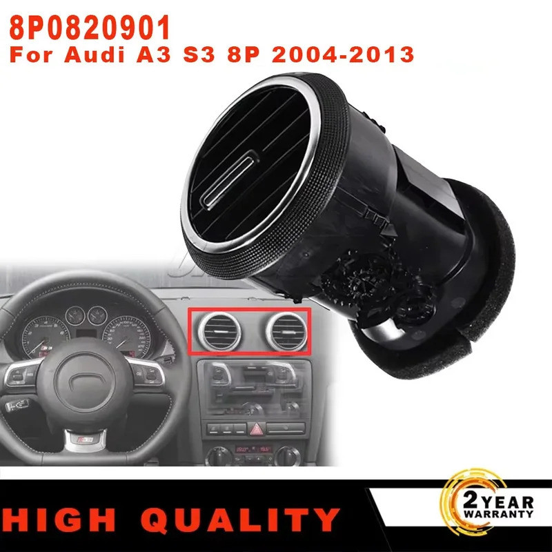 Para Audi A3 S3 8P MK2 ABS 1 Pc Novo Painel Frontal Ventilação De Ar Condicionado AC Grade Difusor 8P0820901 Acessórios