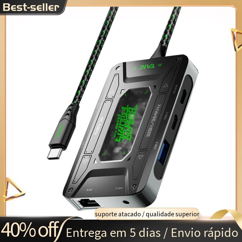 Adaptador De Áudio Tipo C Dock Station Universal Conversor De Fone De Ouvido Usb Tablet Suporte De Dados Carregamento Rá