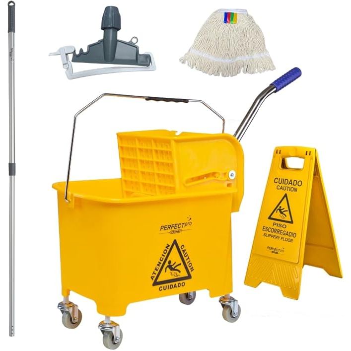 Carrinho Mop de Limpeza Balde 20 Litros Espremedor Carro Esfregão Perfect Pro Condor
