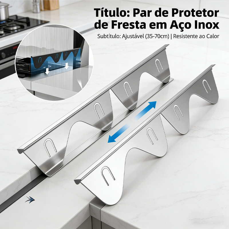 Kit 2 Tampas para Fresta de Fogão em Inox Retrátil: Proteção Contra Sujeira e Gordura para Laterais de Forno e Balcão