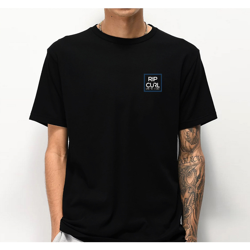 Venda Quente Rip Curl Pursuit Exploração Camiseta Masculina E Feminina Folha De Palmeira Surf Vento Manga Curta 200GSM A