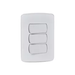Conjunto 3 Interruptores Schneider Miluz - 10A 250V Simples Horizontal Branco
